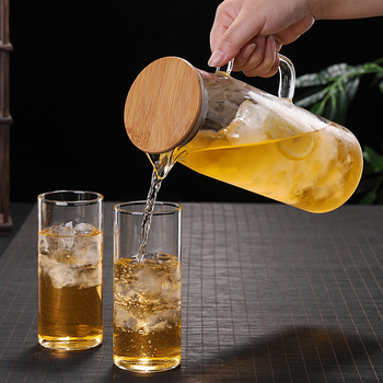 Cană din sticlă borosilicat de înaltă rezistență pentru apă rece, capacitate mare, cană pentru suc, ceainic din sticlă