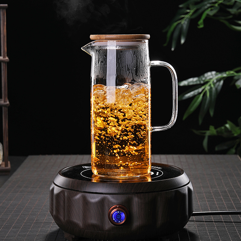 Cană din sticlă borosilicat de înaltă rezistență pentru apă rece, capacitate mare, cană pentru suc, ceainic din sticlă