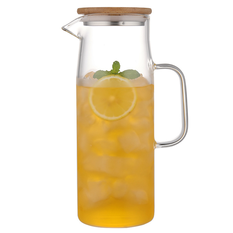 Cană din sticlă borosilicat de înaltă rezistență pentru apă rece, capacitate mare, cană pentru suc, ceainic din sticlă