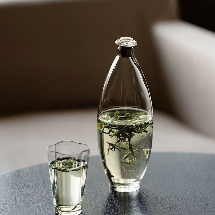 Sticlă pentru ceai verde, infuzie la rece și fierbinte, manuală, sticlă groasă rezistentă la căldură, vază, stil Nordic, set ceai cu condensare