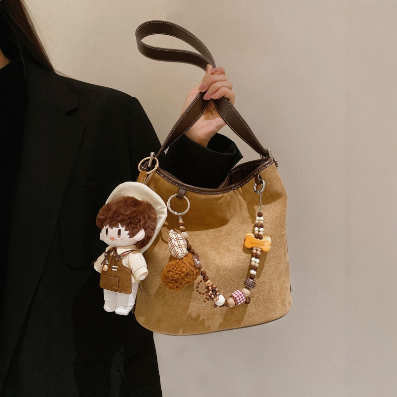Toutou Jesenska kolekcija — torba košare od suedea ukrašena perlicama, velika zapremina, torba preko ramena ili crossbody, ženska torba