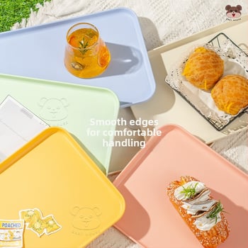 Tavă Nordic INS, din plastic, pentru uz casnic, suport pentru ceai și apă, farfurie dreptunghiulară pentru fructe
