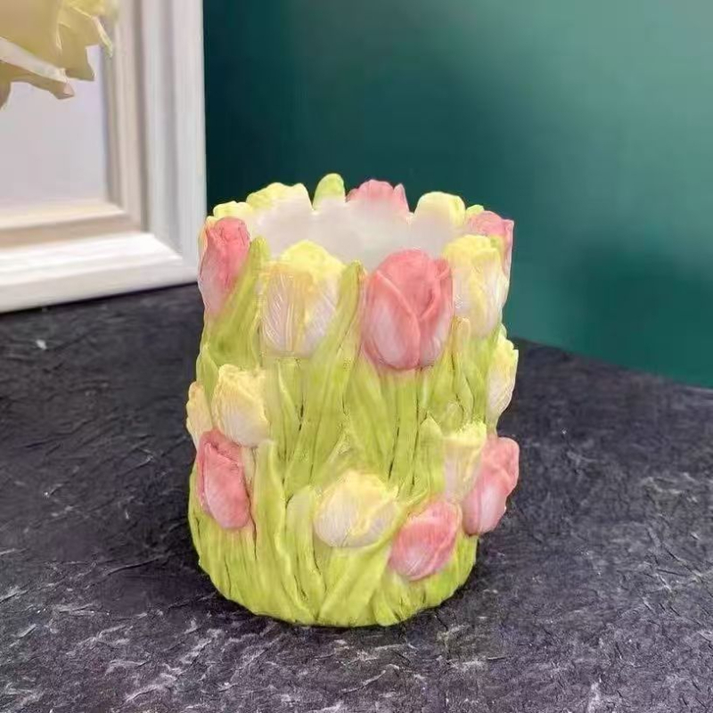 Nou DIY suport pentru pixuri gravat cu flori și păpușă din ipsos aromată - colorare, ornament creativ de artizanat