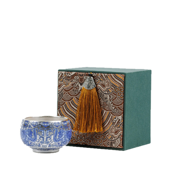 National Treasure Kiln ceașă de ceai cu argint placat, ceramică de înaltă calitate, cutie cadou, cană personalizabilă cu logo