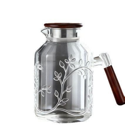 Carafă din sticlă pentru apă rece, 1800 ml, rezistentă la temperaturi înalte, capacitate mare, set cu separare ceai-apă