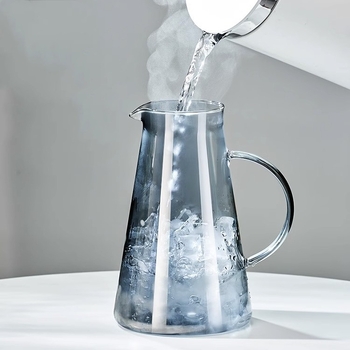 Ceainic din sticlă pentru apă rece, 1800 ml, capacitate mare, rezistent la temperaturi înalte, personalizabil, pentru uz casnic