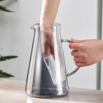 Ceainic din sticlă pentru apă rece, 1800 ml, capacitate mare, rezistent la temperaturi înalte, personalizabil, pentru uz casnic