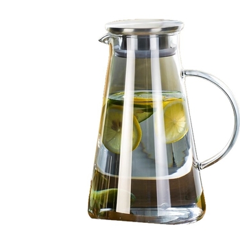 Ceainic din sticlă pentru apă rece, 1800 ml, capacitate mare, rezistent la temperaturi înalte, personalizabil, pentru uz casnic