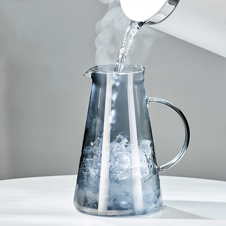 Ceainic din sticlă pentru apă rece, 1800 ml, capacitate mare, rezistent la temperaturi înalte, personalizabil, pentru uz casnic