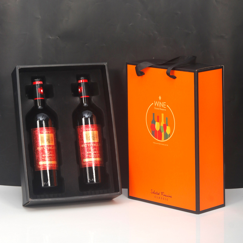 Cutie cadou de lux pentru vin roșu, husă din piele pentru două sticle și accesorii pentru vin