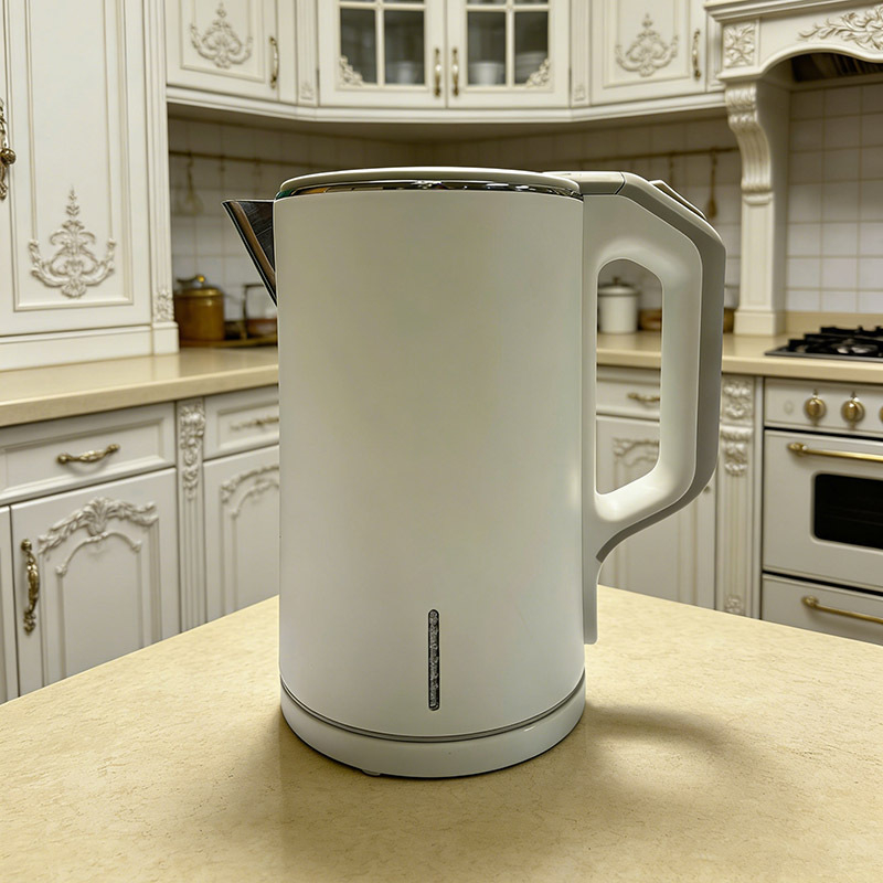 Ceainic electric alb, izolație integrată, capacitate 1,5 L, din oțel inoxidabil, încălzire rapidă pentru birou