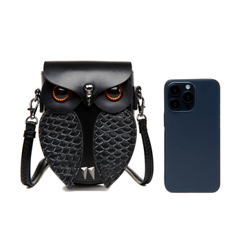 Ženska PU torba preko ramena u retro steampunk stilu s motivom sove, mala crossbody torbica