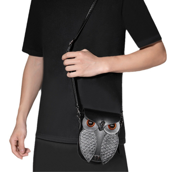 Ženska PU torba preko ramena u retro steampunk stilu s motivom sove, mala crossbody torbica