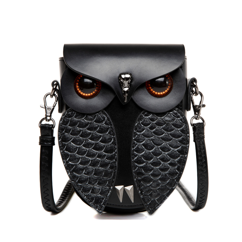 Ženska PU torba preko ramena u retro steampunk stilu s motivom sove, mala crossbody torbica