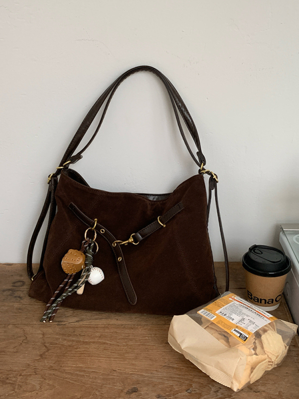 Ženska velur torba s velikim kapacitetom, jesensko-zimska casual torba za rame, crossbody, tote i ruksak