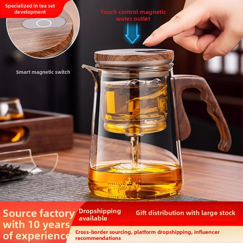 Elegantný čajový infúzor so separáciou čaju a vody — čajník, šálka na čaj, kancelársky čajový filter set