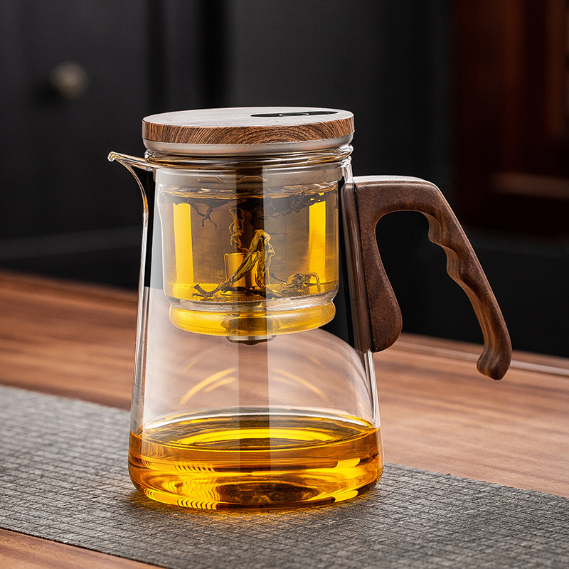 Infuzor de ceai elegant cu separare ceai-apă — ceainic, ceșcuță, set de ceai pentru birou