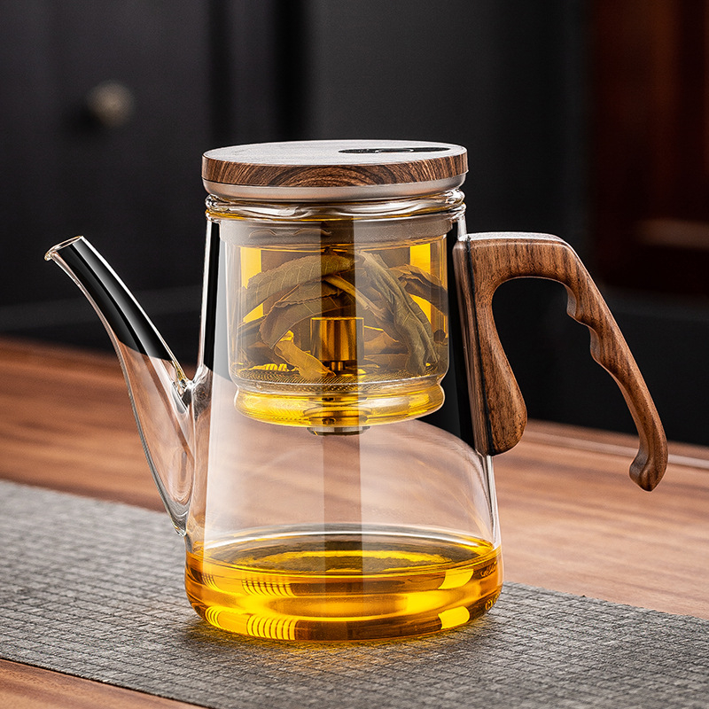Infuzor de ceai elegant cu separare ceai-apă — ceainic, ceșcuță, set de ceai pentru birou