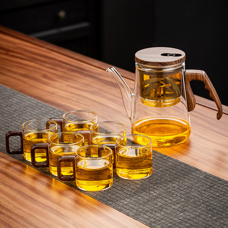 Infuzor de ceai elegant cu separare ceai-apă — ceainic, ceșcuță, set de ceai pentru birou
