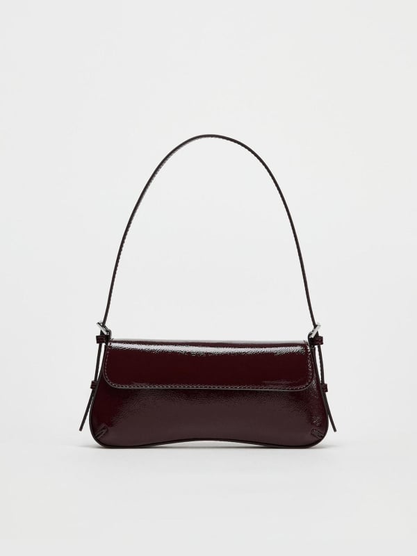PU bordo baguette torba za žene, retro preklopna, torba preko ramena, prenosna