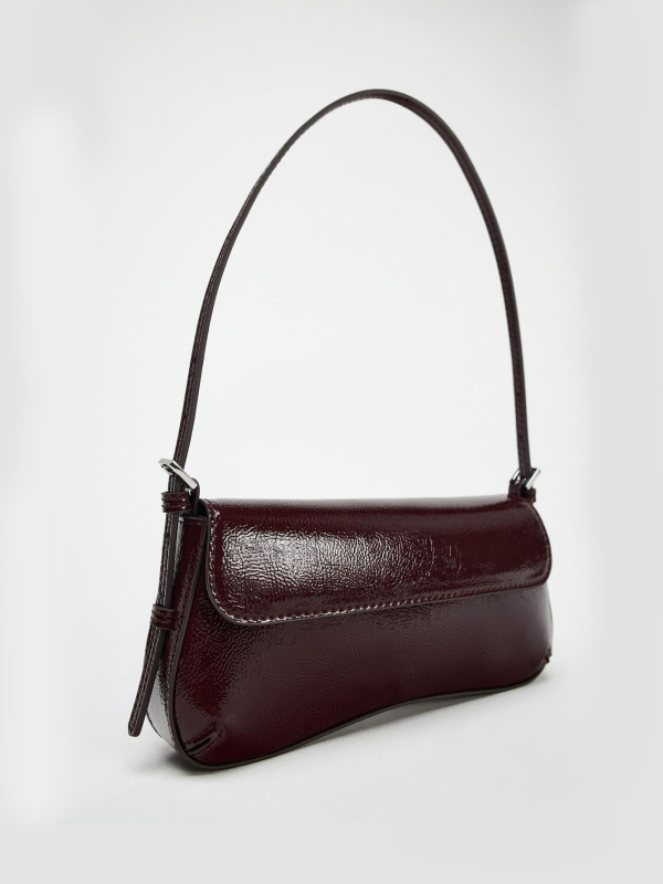 PU bordo baguette torba za žene, retro preklopna, torba preko ramena, prenosna