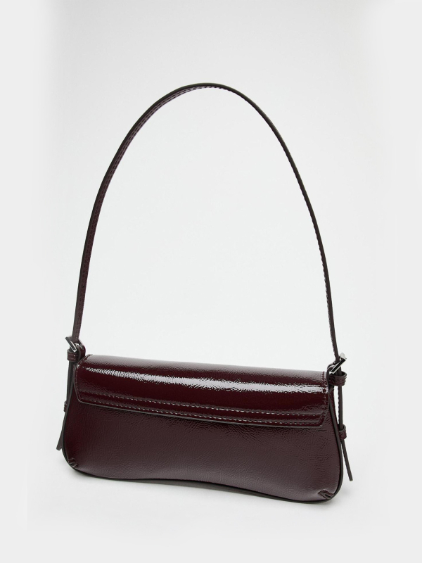 PU bordo baguette torba za žene, retro preklopna, torba preko ramena, prenosna