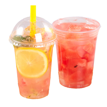 Pahar plastic PET de 600 ml, cu capac, pentru băuturi reci (ceai cu lapte și cafea), de unică folosință, uz comercial, diametru 98 mm