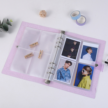 Album foto în stil INS, cu suport pentru carduri din PVC cu aspect cristalin, album insertabil de 3 inch pentru fani