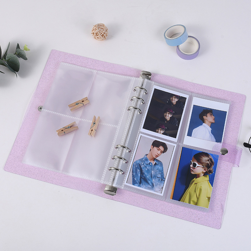 Album foto în stil INS, cu suport pentru carduri din PVC cu aspect cristalin, album insertabil de 3 inch pentru fani