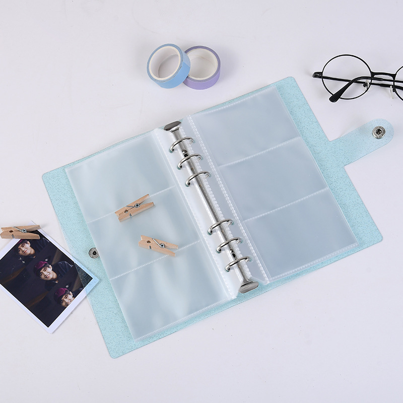 Album foto în stil INS, cu suport pentru carduri din PVC cu aspect cristalin, album insertabil de 3 inch pentru fani