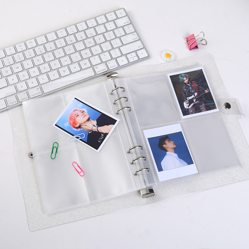 Album foto în stil INS, cu suport pentru carduri din PVC cu aspect cristalin, album insertabil de 3 inch pentru fani
