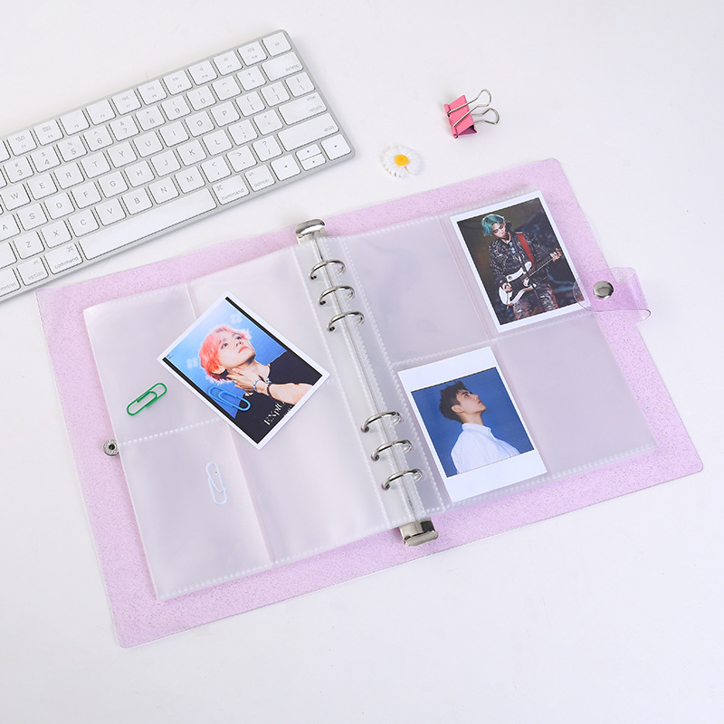 Album foto în stil INS, cu suport pentru carduri din PVC cu aspect cristalin, album insertabil de 3 inch pentru fani