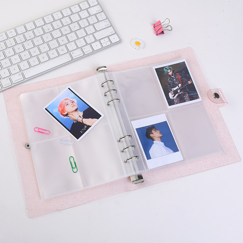 Album foto în stil INS, cu suport pentru carduri din PVC cu aspect cristalin, album insertabil de 3 inch pentru fani