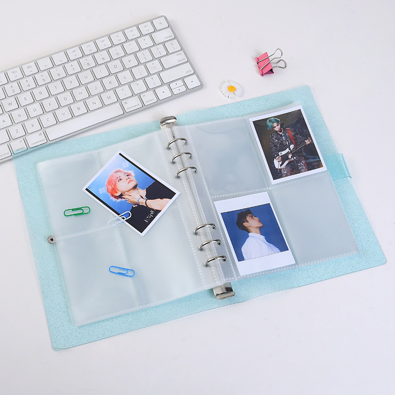 Album foto în stil INS, cu suport pentru carduri din PVC cu aspect cristalin, album insertabil de 3 inch pentru fani