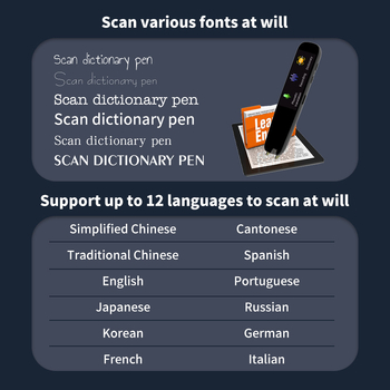 Versiune internațională a pixului de traducere cu scanare, cu traducere offline precisă și dicționar, suportă chineza, engleza, germana, franceza, japoneza și coreeana.