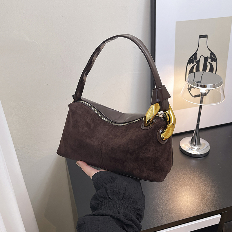 Ženska torba od nubuka Boston Pillow, srednje veličine crossbody torba za posao i svakodnevnu upotrebu, dumpling bag stil