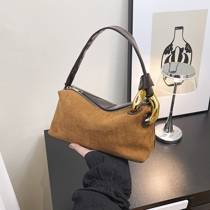 Ženska torba od nubuka Boston Pillow, srednje veličine crossbody torba za posao i svakodnevnu upotrebu, dumpling bag stil