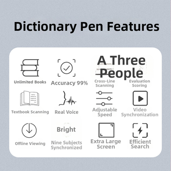 Pix de traducere cu ecran mare, offline: chineză, engleză, japoneză și coreeană; lectură sincronizată pentru nouă discipline; multifunctional