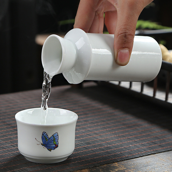 Set Jingdezhen din ceramic pentru vin cu încălzitor – oală pentru vin, pahare și cești, 2–3 piese
