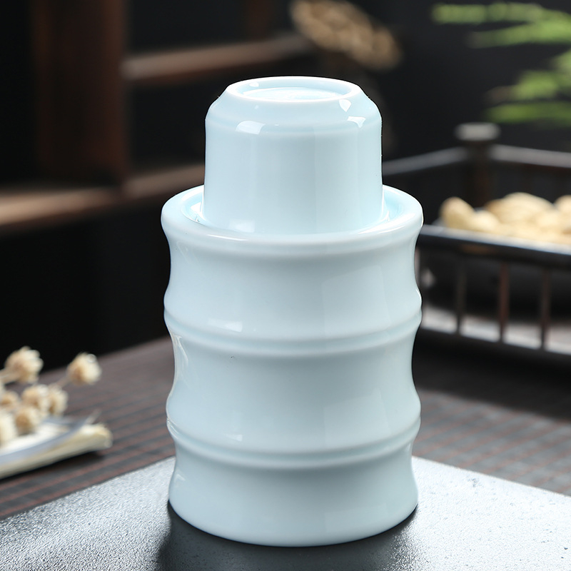 Set Jingdezhen din ceramic pentru vin cu încălzitor – oală pentru vin, pahare și cești, 2–3 piese