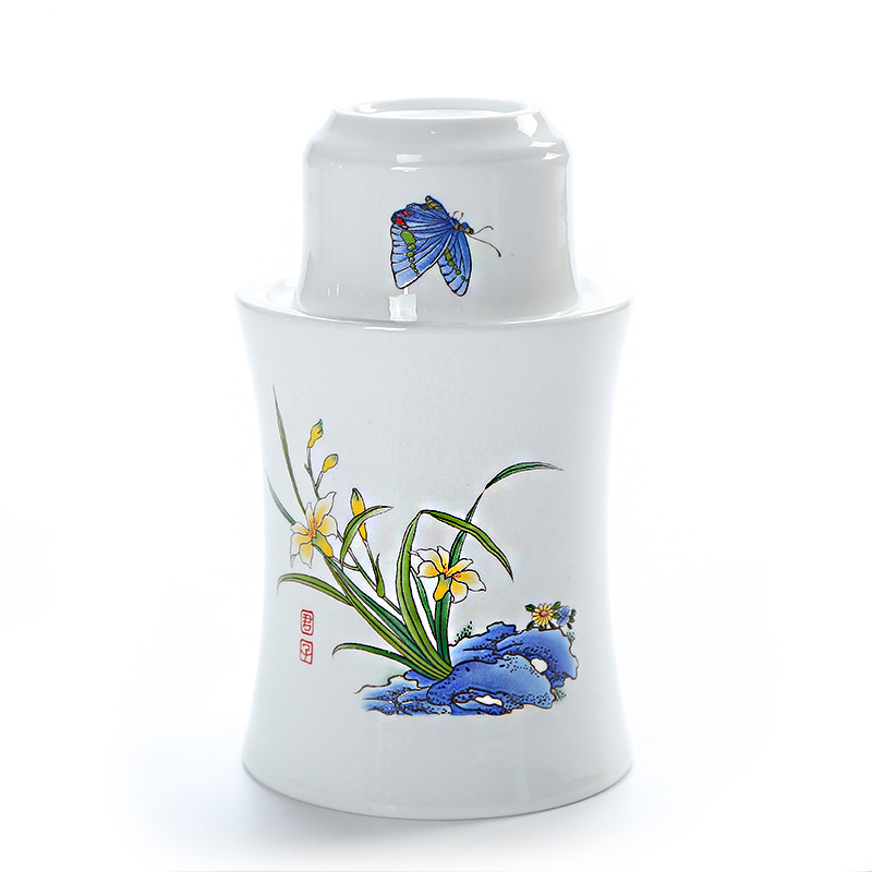 Set Jingdezhen din ceramic pentru vin cu încălzitor – oală pentru vin, pahare și cești, 2–3 piese