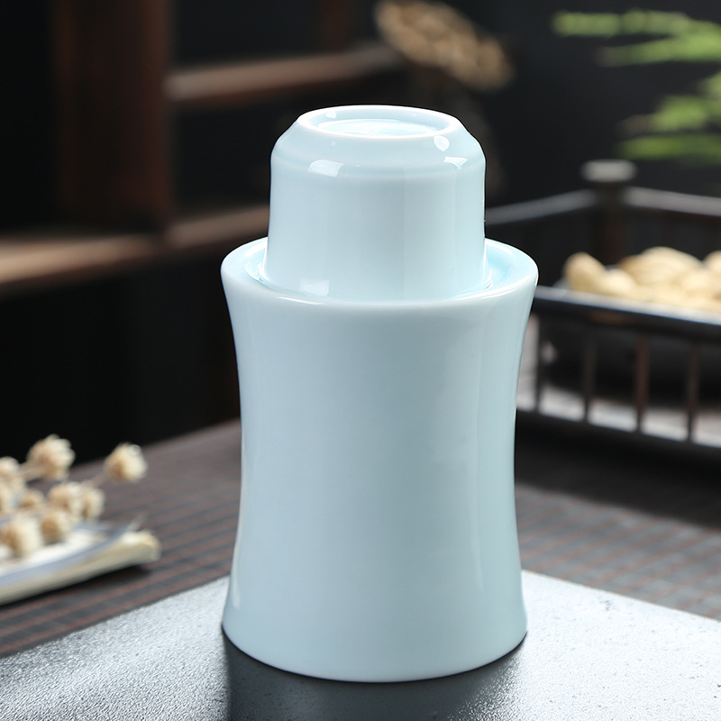 Set Jingdezhen din ceramic pentru vin cu încălzitor – oală pentru vin, pahare și cești, 2–3 piese