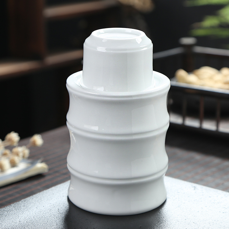 Set Jingdezhen din ceramic pentru vin cu încălzitor – oală pentru vin, pahare și cești, 2–3 piese
