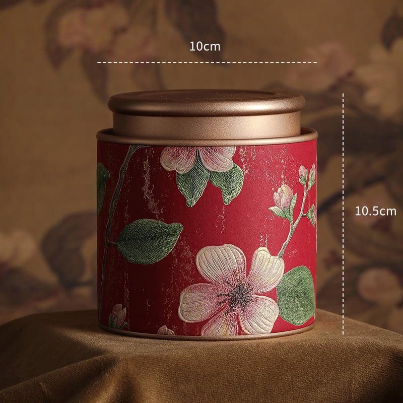 Cutie pentru ceai de frunze întregi, în stil național, cu model floral, finisaj cu ștampilare la cald, cutie din hârtie cadou