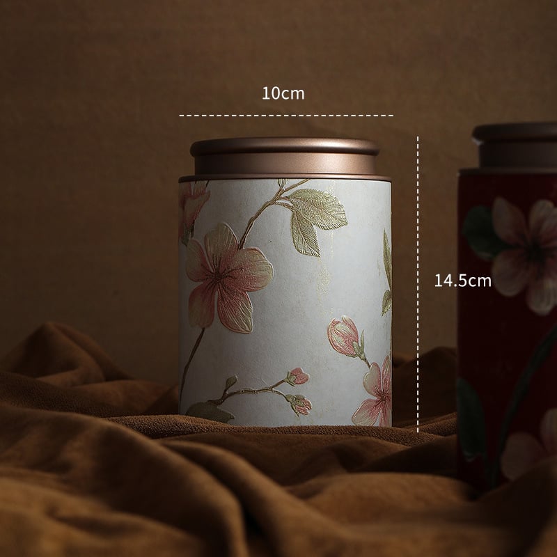 Cutie pentru ceai de frunze întregi, în stil național, cu model floral, finisaj cu ștampilare la cald, cutie din hârtie cadou