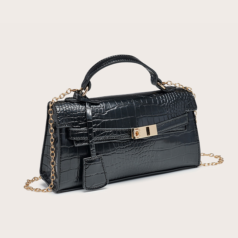 Sjajna Kelly torba s uzorkom krokodila, moderna lagana luksuzna torba za rame i crossbody s jedinstvenom kopčom