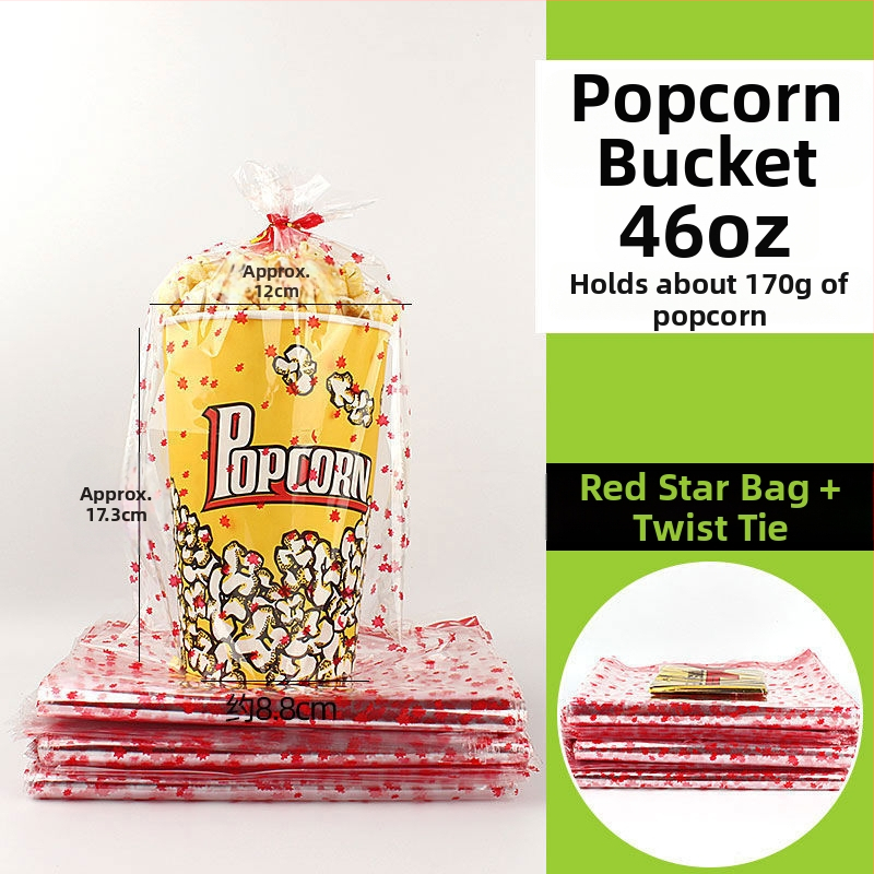 Mini jednorazový okrúhly kôš na popcorn zo žltej hrubšej papierovej nádoby pre kino