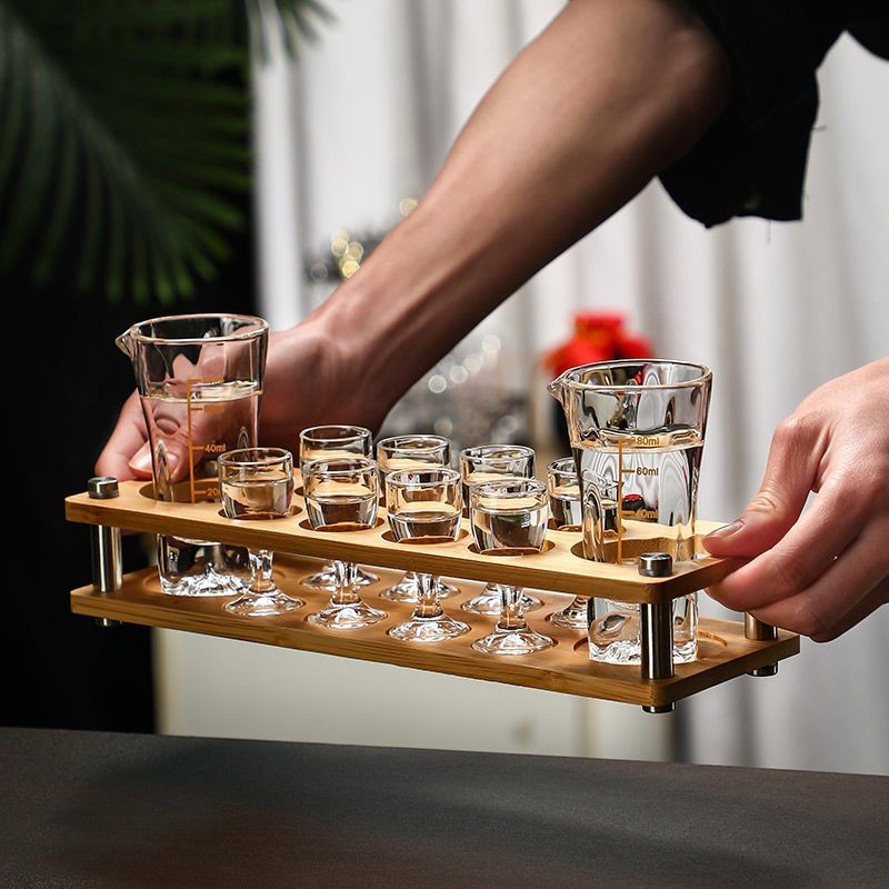 Set de distribuție a băuturilor pentru uz casnic, pahare mici de shot, set de vin de înaltă clasă cu suport graduat pentru pahare.