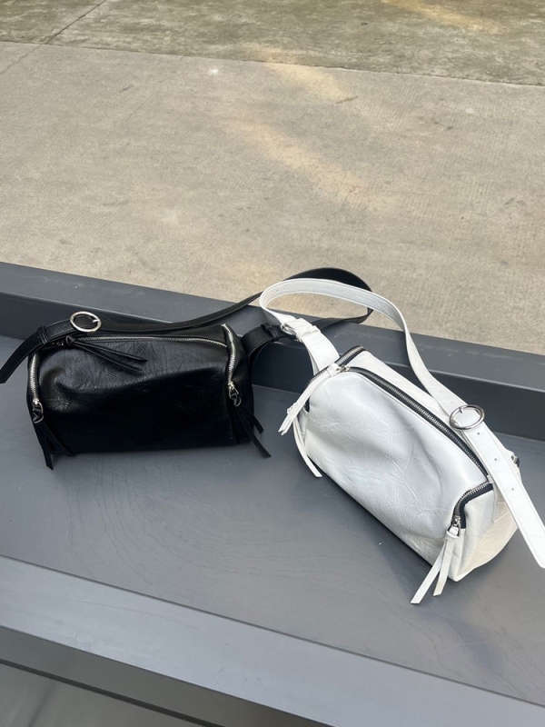 Qiao Ge PU jastučić kvadratna crossbody torba, mala veličina, gradski stil, zima 2024, unutarnji džep sa zipom