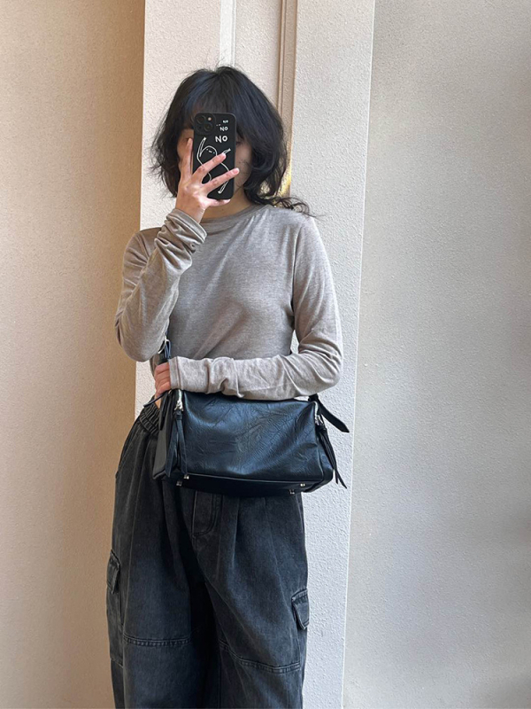 Qiao Ge PU jastučić kvadratna crossbody torba, mala veličina, gradski stil, zima 2024, unutarnji džep sa zipom